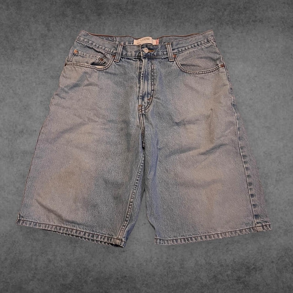 Levis 559 Relaxed Straight Denim Shorts Mens 33 Light Wash Blue Vintage Y2K